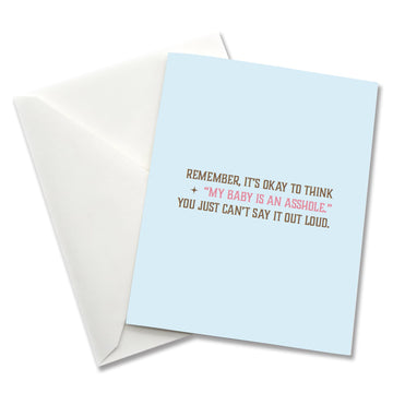 Remember, It's Okay to Think... - New Baby Congratulations Card
