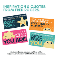 Mr. Rogers Kindness Quote Notecards, Lunch Notes for Kids