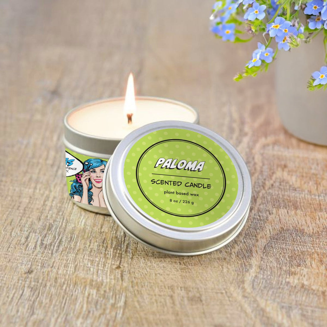 Paloma Handpoured Soy Tin Candle, 8oz