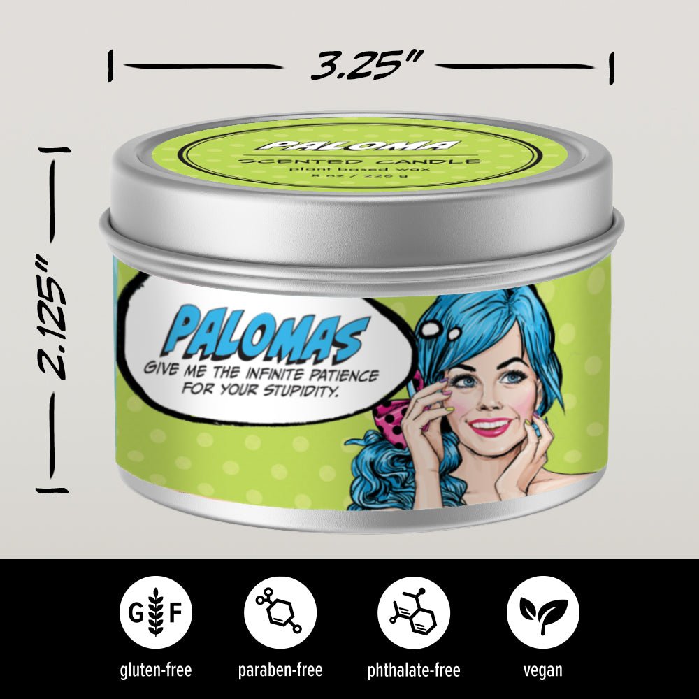 Paloma Handpoured Soy Tin Candle, 8oz