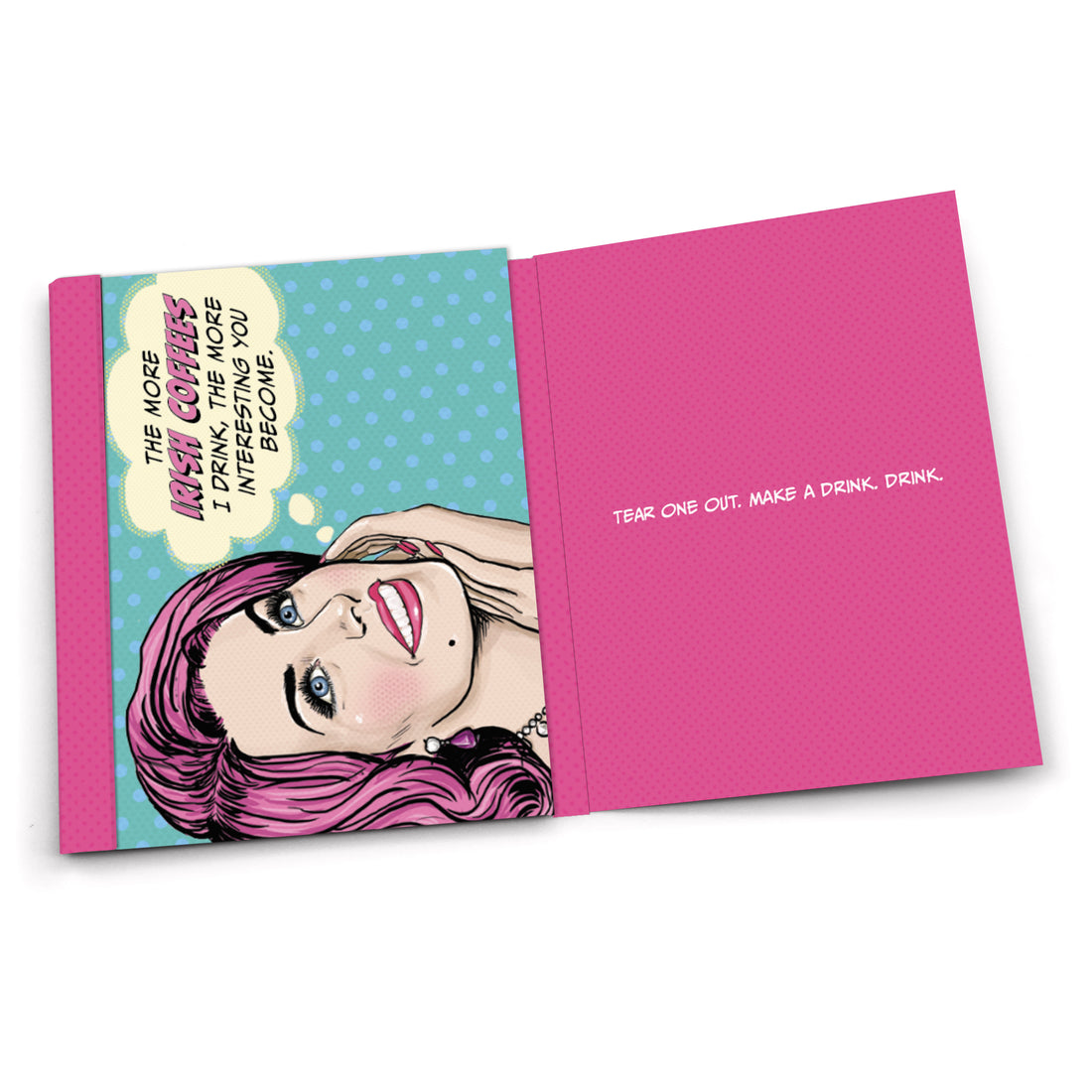 Time for a Drink-a-Doodle Doo! - Classic Cocktail Recipe Jumbo Note Cards