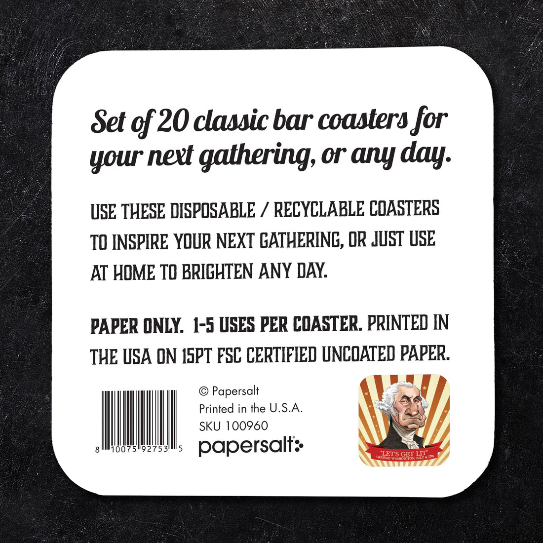 Let's Get Lit, 4th of July Paper Coaster Set