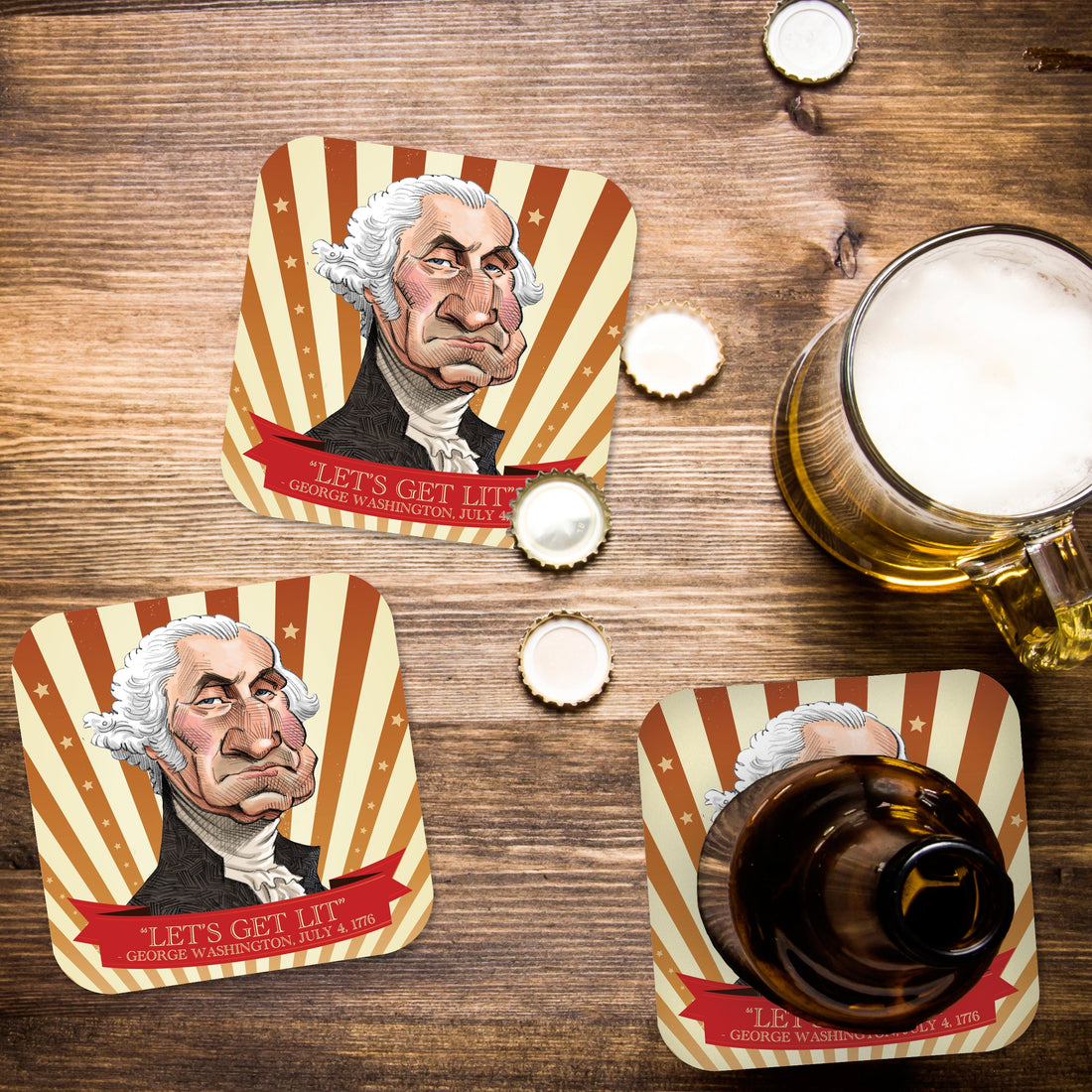 Let's Get Lit, 4th of July Paper Coaster Set