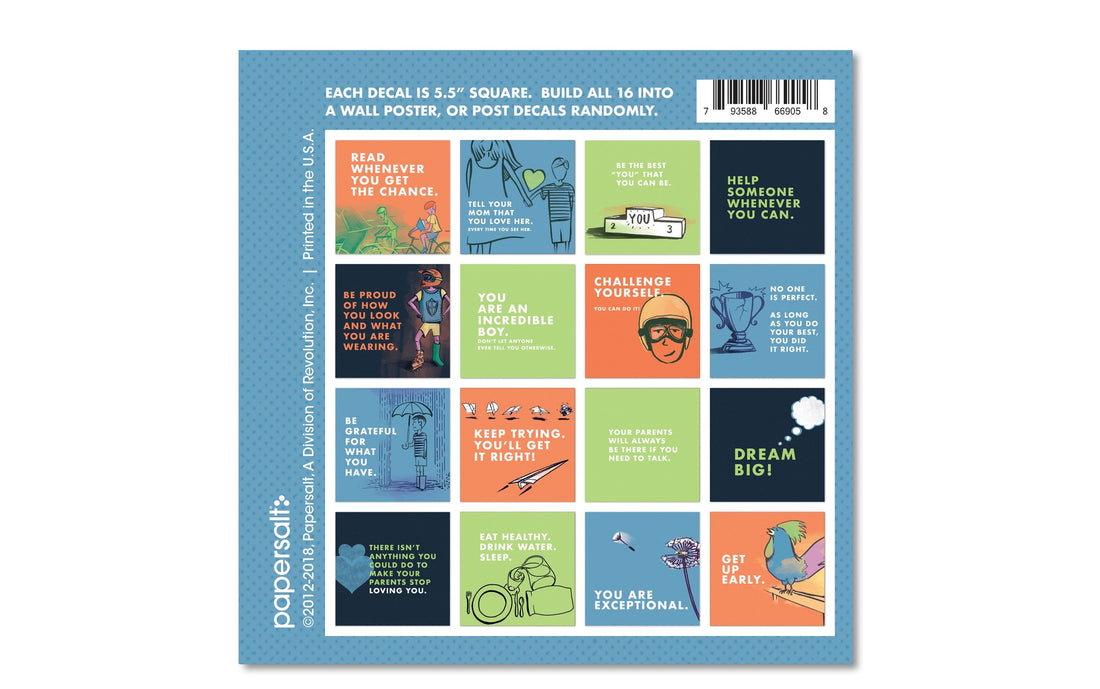 back cover with thumbnail of all wall decals