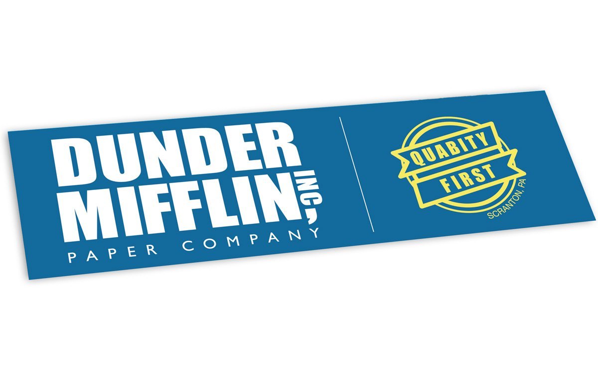 Dunder Mifflin Quabity First Bumper Sticker - The Office Merchandise –  Papersalt