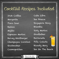 Time for a Drink-a-Doodle Doo! - Classic Cocktail Recipe Jumbo Note Cards