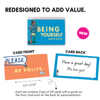 "Being Yourself" - Boxed Lunch Note Set for Young Kids