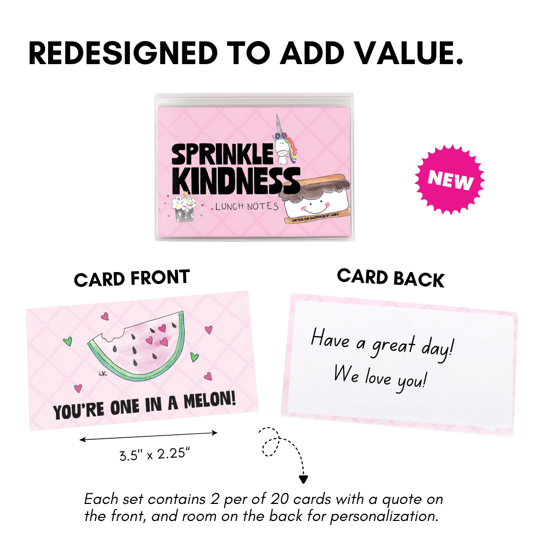 Sprinkle Kindness Affirmation Card/Lunch Notes (Boxed Set)