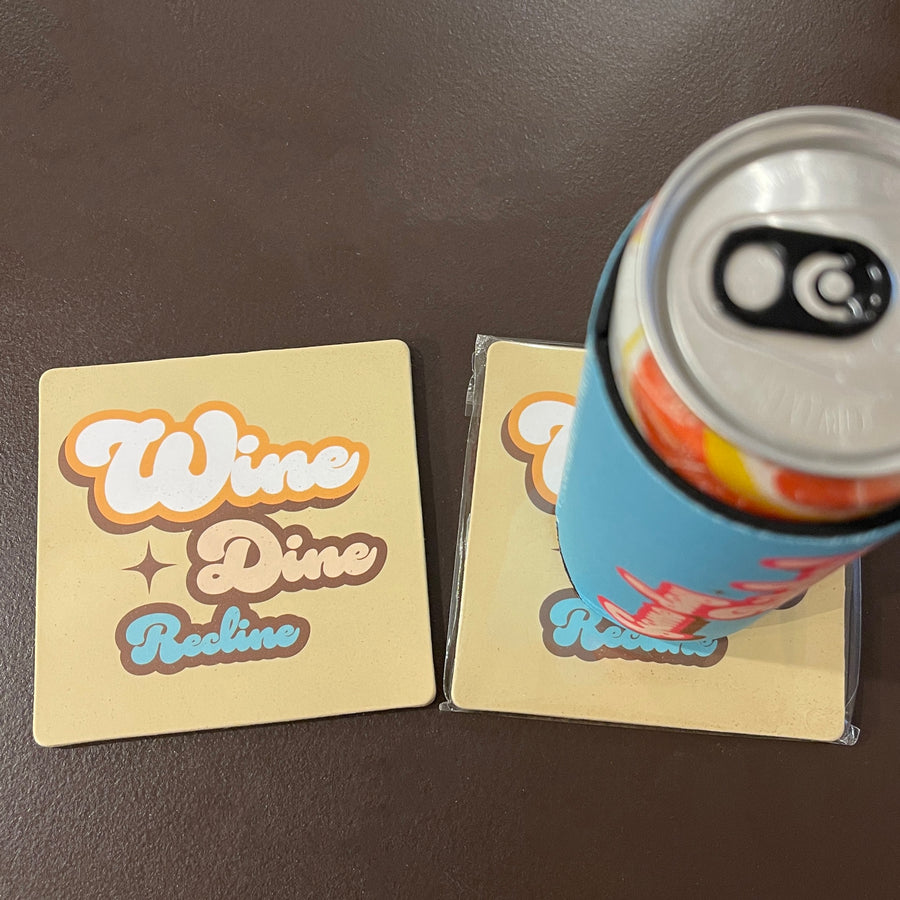 Wine Dine Recline - Cork Coaster