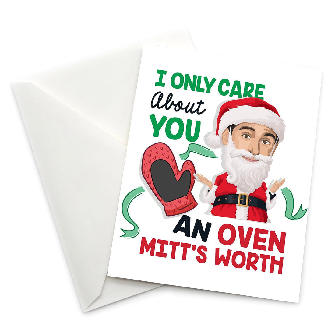 “I Only Care About You an Oven Mitt's Worth” Holiday Card - Official The Office Merchandise