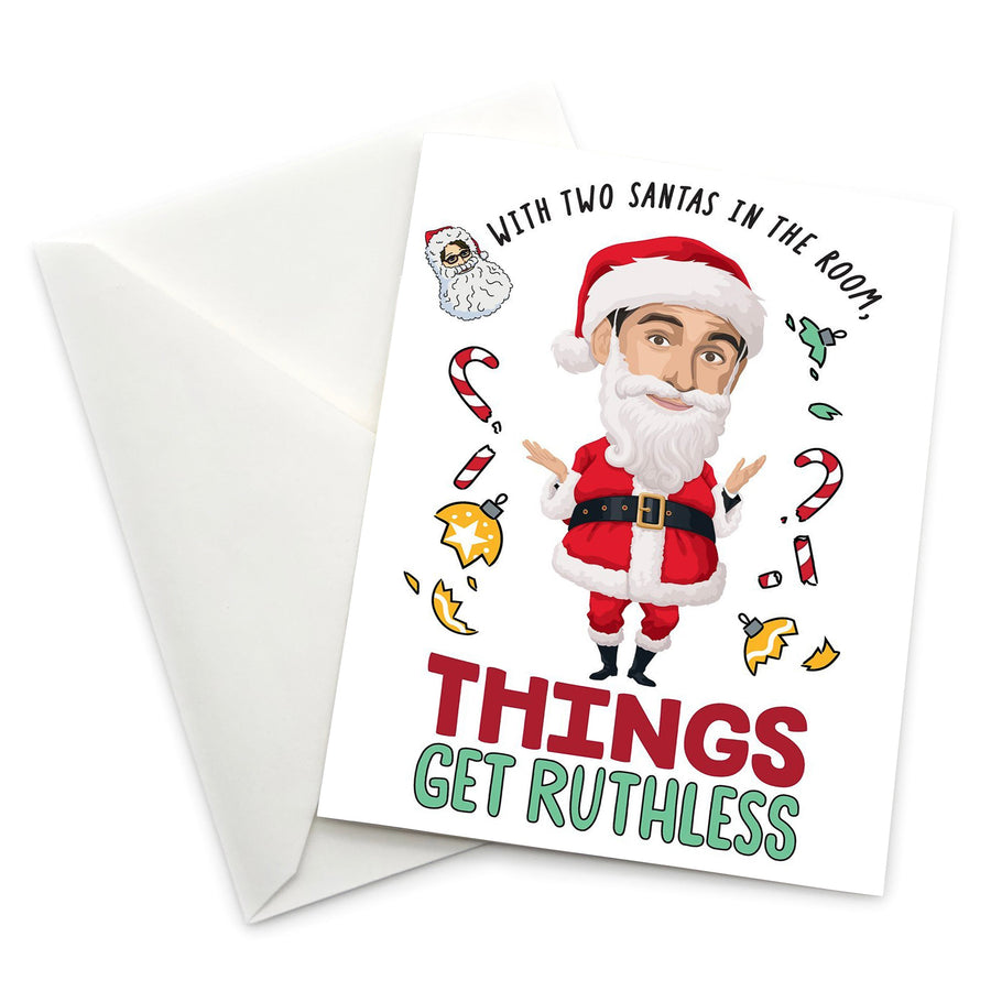 “With Two Santas in the Room Things Get Ruthless” Holiday Card - Official The Office Merchandise