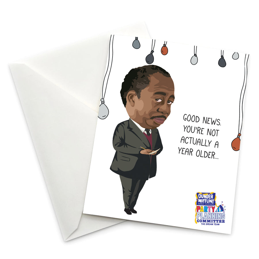 “Good News You're not Actually a Year Older” Birthday Card - Official The Office Merchandise