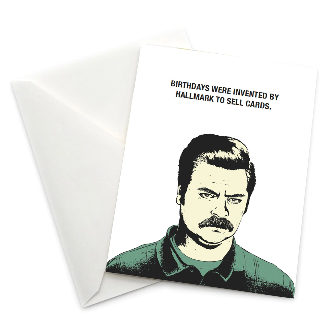“Birthdays were invented by Hallmark” Birthday Card - Official Parks and Rec Merch