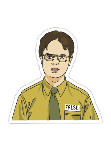 Dwight Schrute “False” Vinyl Sticker - Official The Office Merchandise