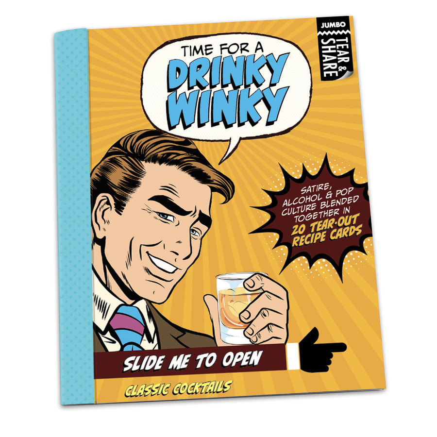 Time for a Drinky Winky! - Classic Cocktail Recipe Jumbo Note Cards