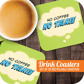 No Coffee No Talkee Paper Coaster Set