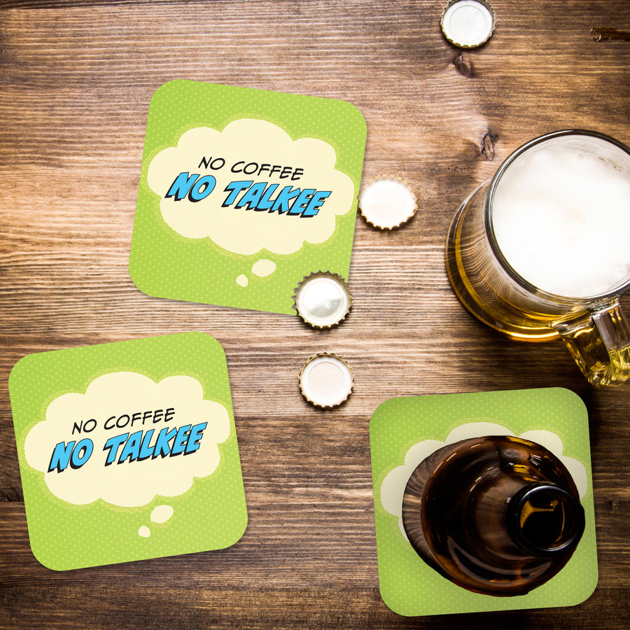 No Coffee No Talkee Paper Coaster Set