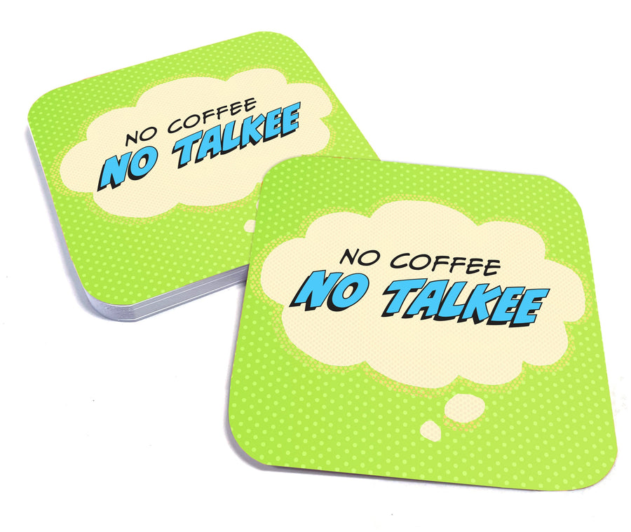 No Coffee No Talkee Paper Coaster Set