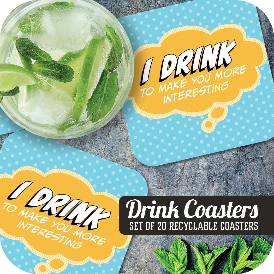 I Drink to Make You More Interesting Paper Coaster Set