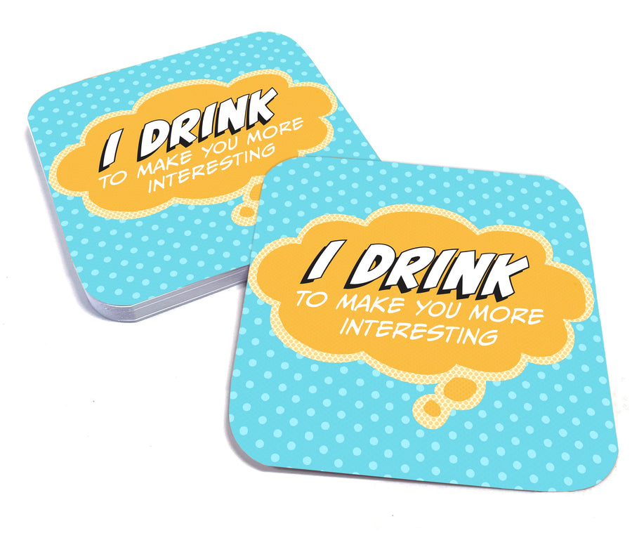 I Drink to Make You More Interesting Paper Coaster Set