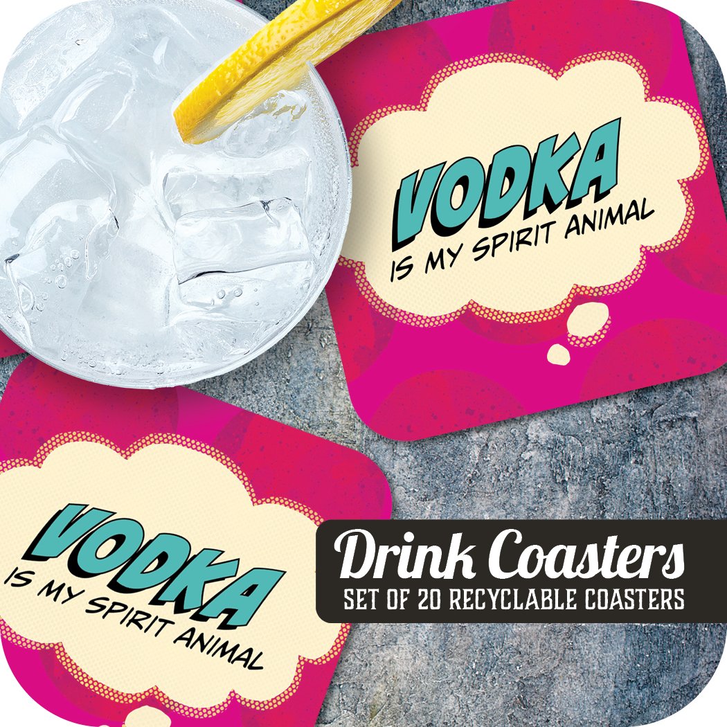 Vodka is my Spirit Animal Paper Coaster Set