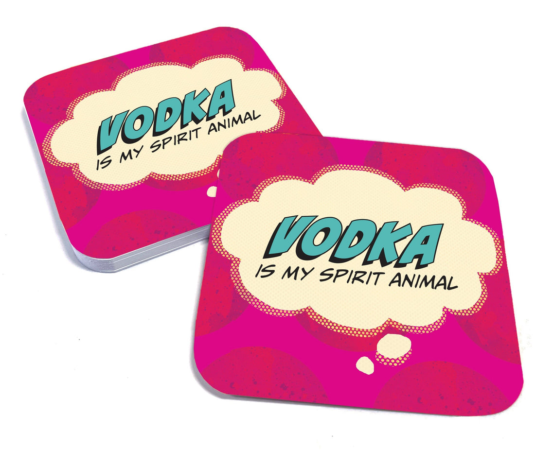 Vodka is my Spirit Animal Paper Coaster Set