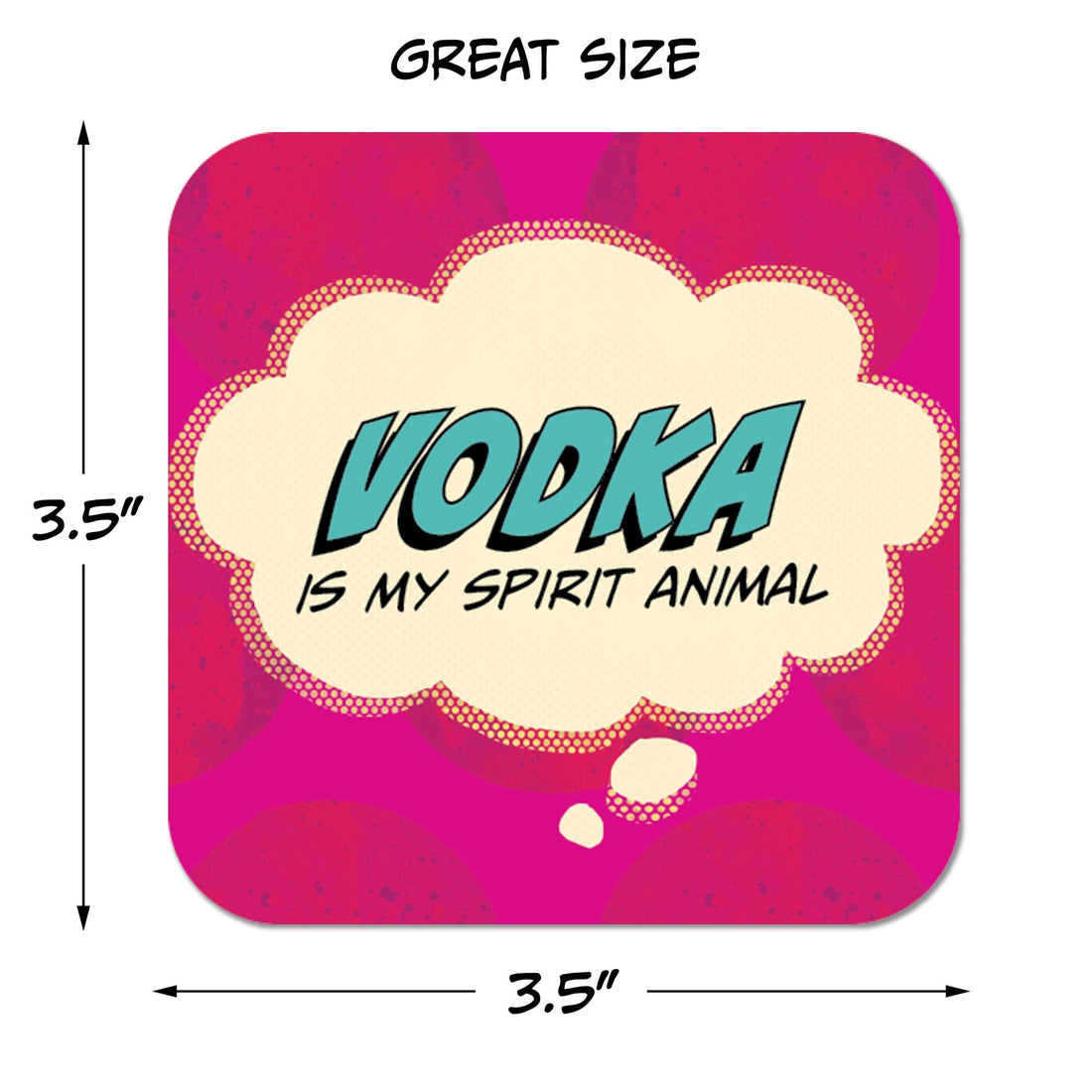 Vodka is my Spirit Animal Paper Coaster Set