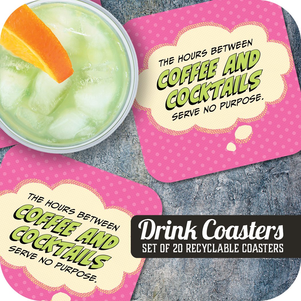 The Hours Between Coffee and Cocktails... Paper Coaster Set