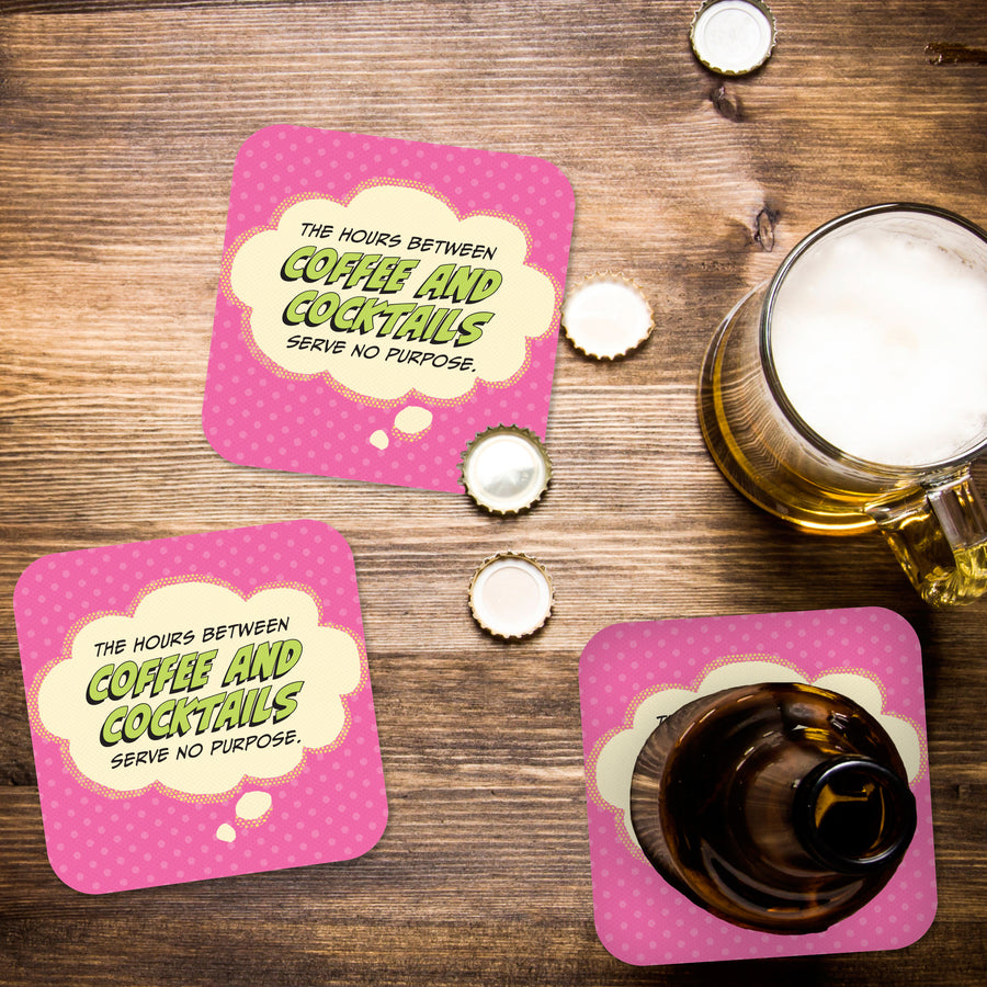 The Hours Between Coffee and Cocktails... Paper Coaster Set