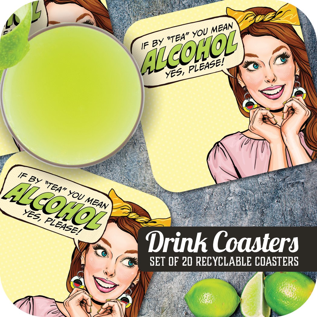 If by "Tea" you Mean Alcohol yes, Please! Paper Coaster Set