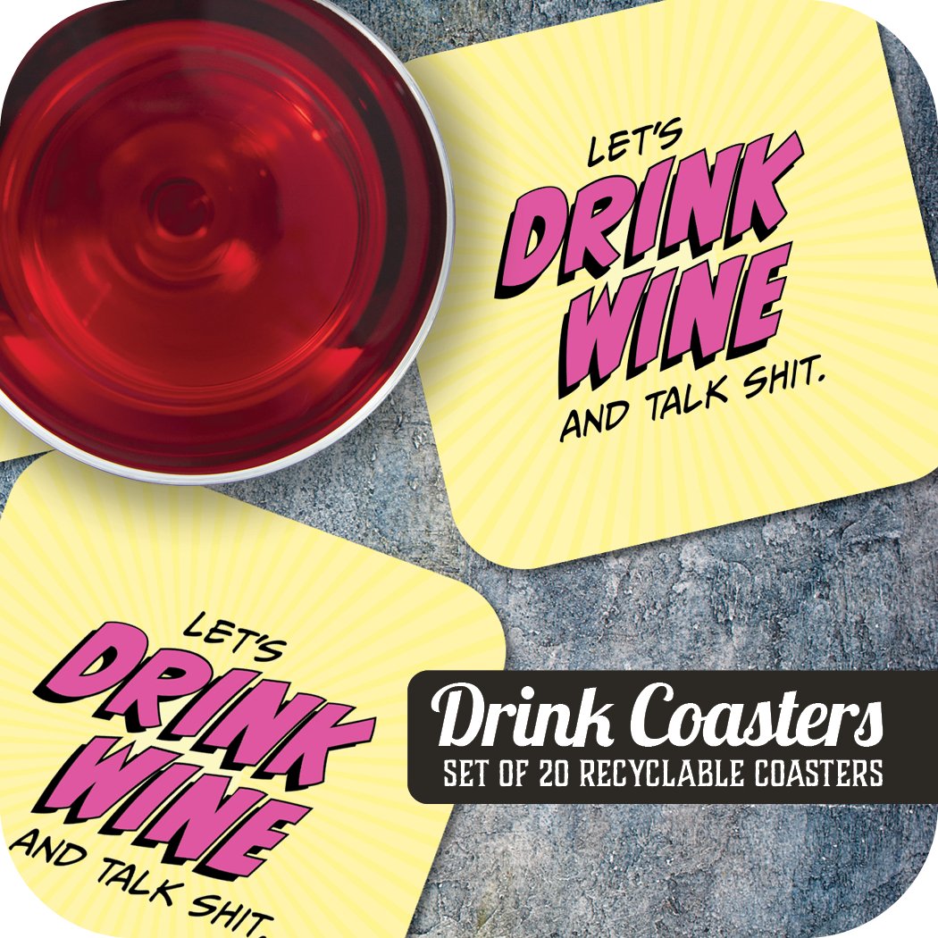 Let's Drink Wine and Talk Shit Paper Coaster Set