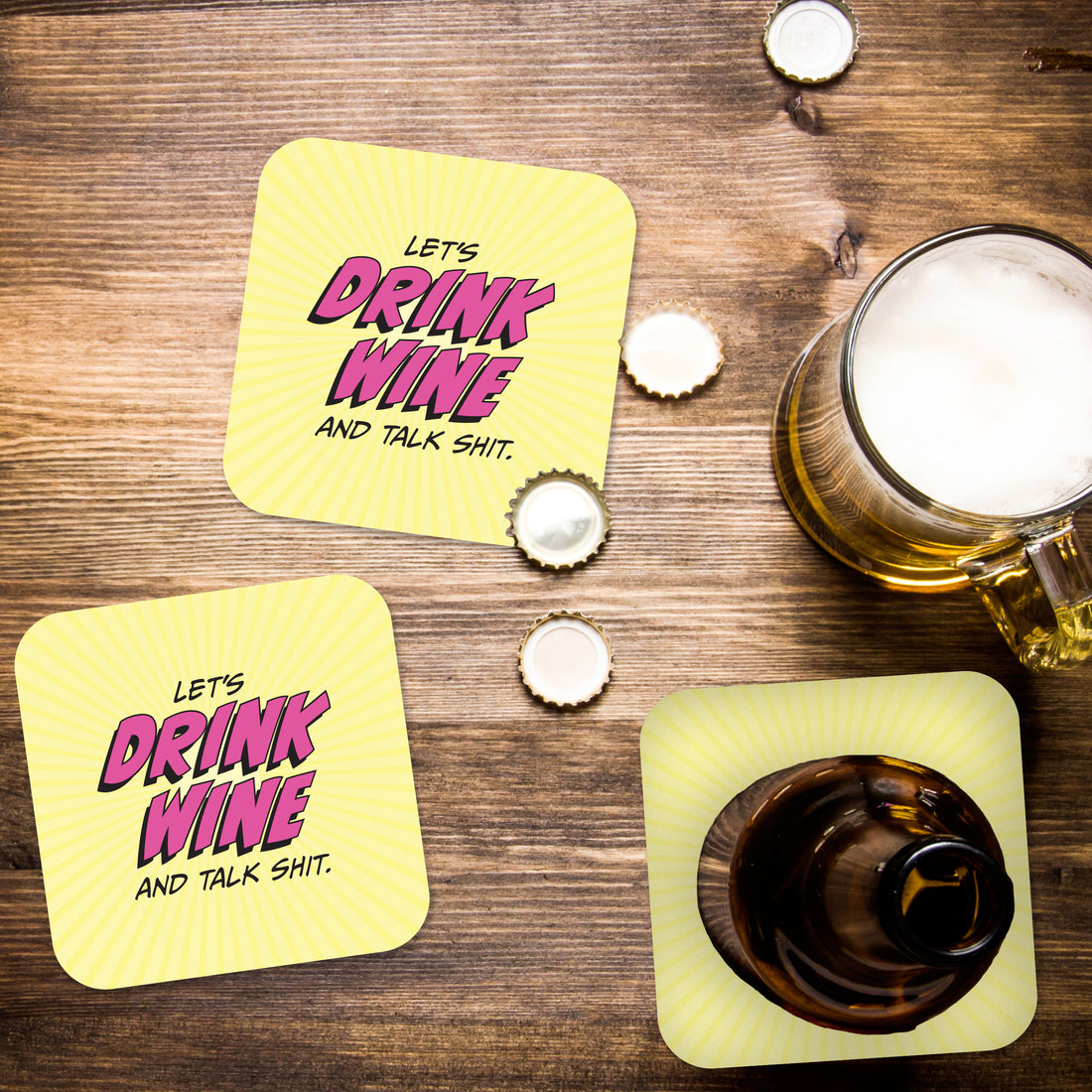 Let's Drink Wine and Talk Shit Paper Coaster Set