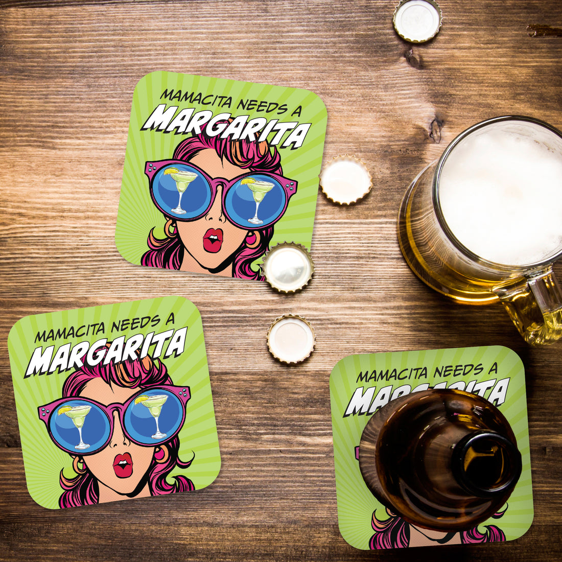 Mamacita Needs a Margarita Paper Coaster Set