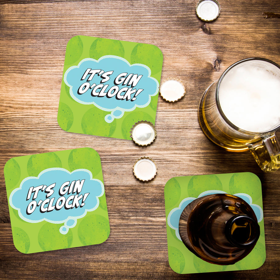 It's Gin O'Clock Paper Coaster Set