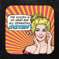 The Voices in My Head Are All Demanding Cocktails Paper Coaster Set