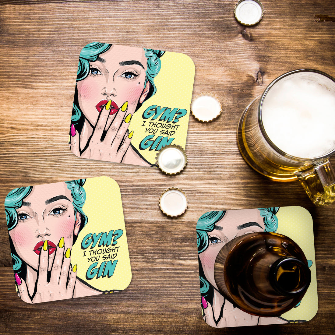 Gym? I Thought You Said Gin Paper Coaster Set