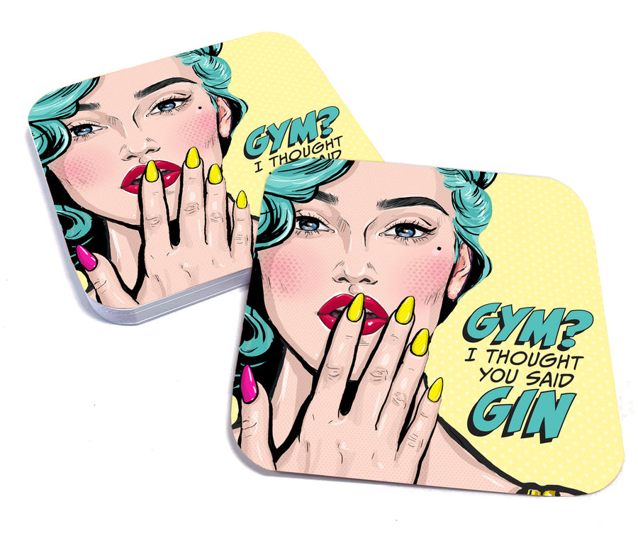 Gym? I Thought You Said Gin Paper Coaster Set