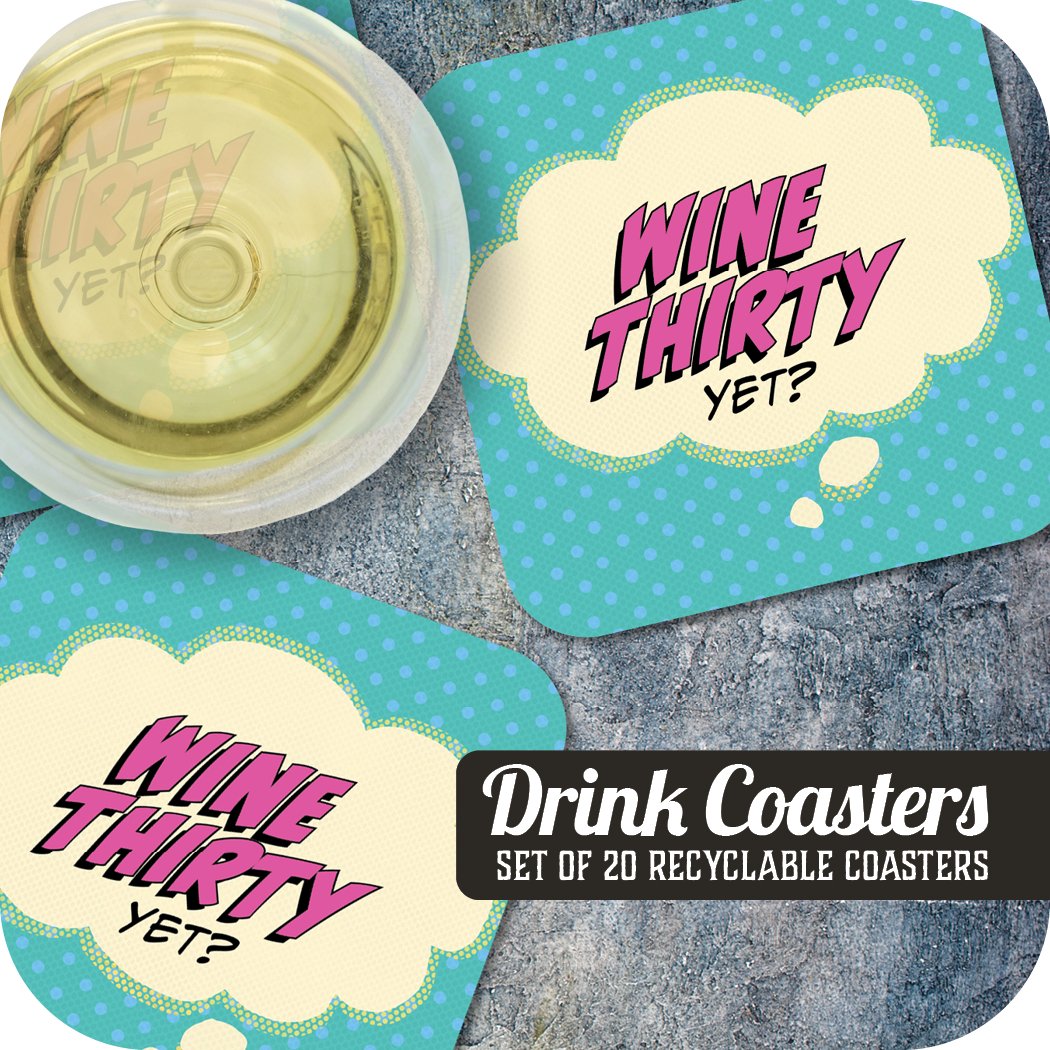 Wine Thirty Yet? Paper Coaster Set