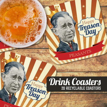 Happy Treason Day Peasants, 4th of July Coaster Set