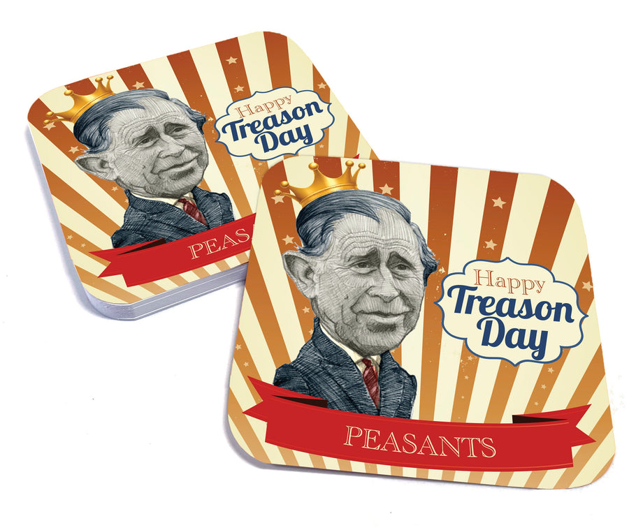 Happy Treason Day Peasants, 4th of July Coaster Set