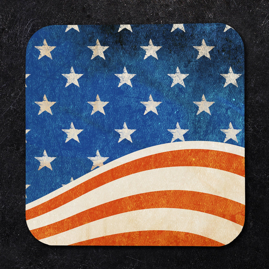 Rustic American Flag Paper Coaster Set