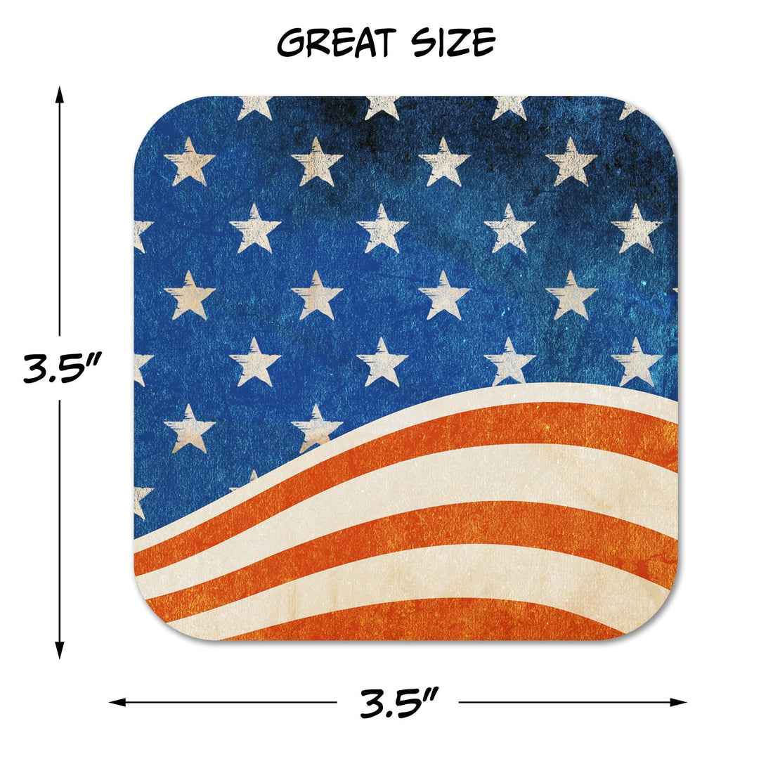 American Flag Coasters - Set of 4 - Wooden American Flag Coasters -  Patriotic Wooden Coasters - USA Drink Coasters - Wood Unlimited