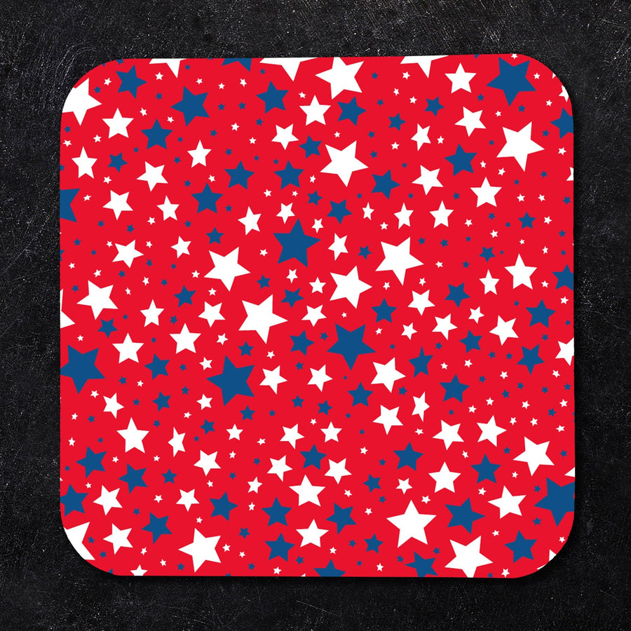 Red White and Blue Stars Paper Coaster Set