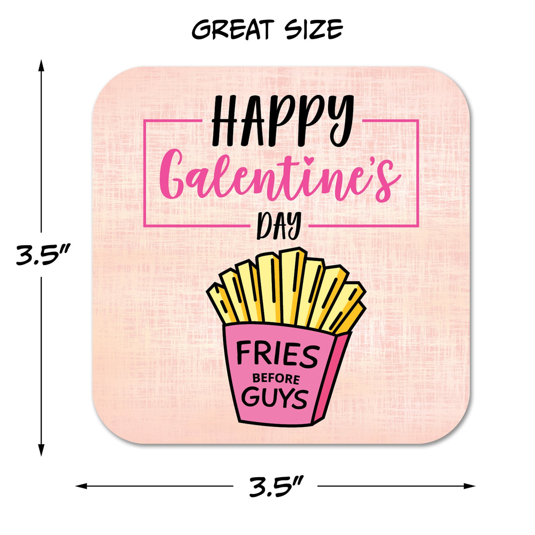 Fries Before Guys Galentine's Day Paper Coaster Set