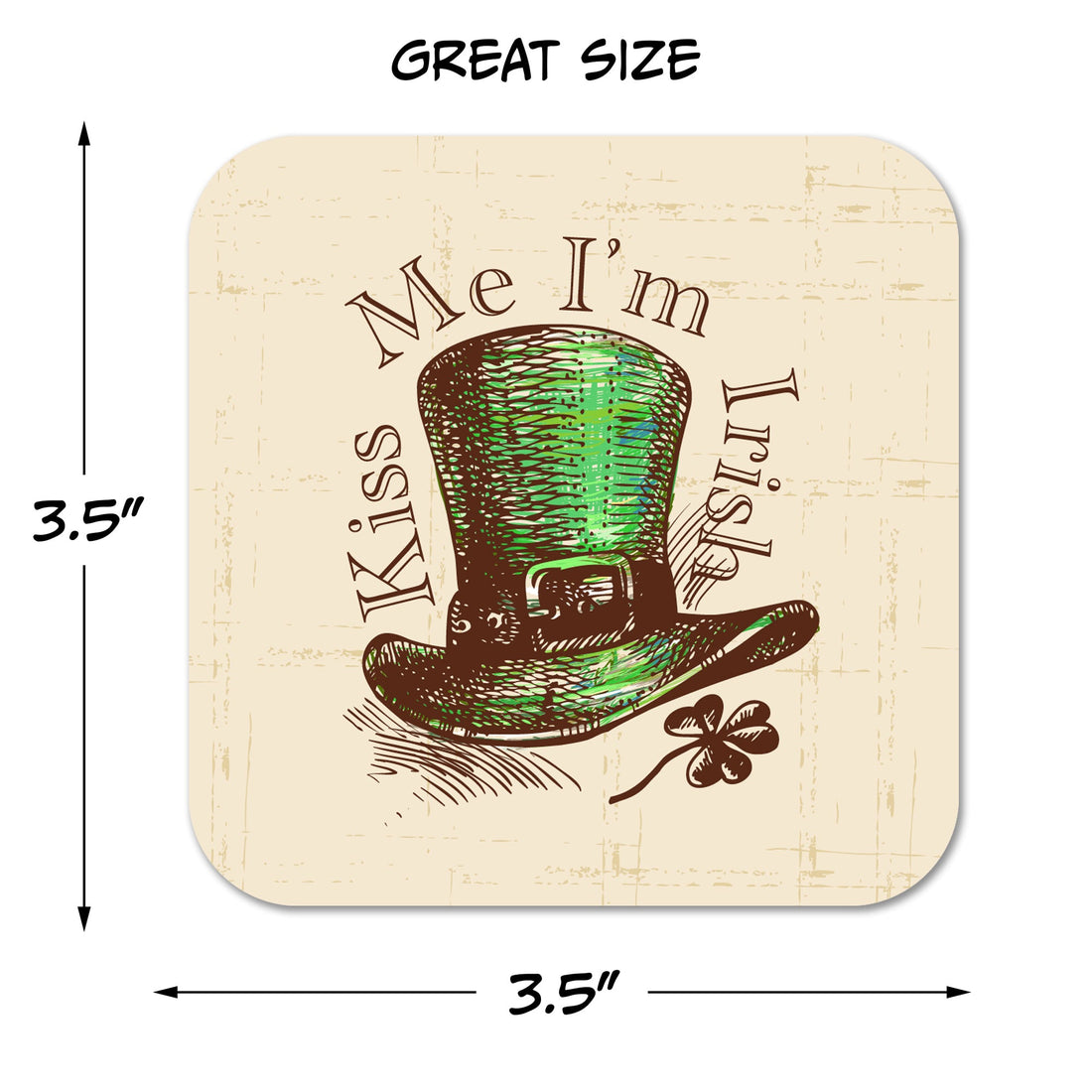 Kiss Me I'm Irish St. Patrick's Day Paper Coaster Set