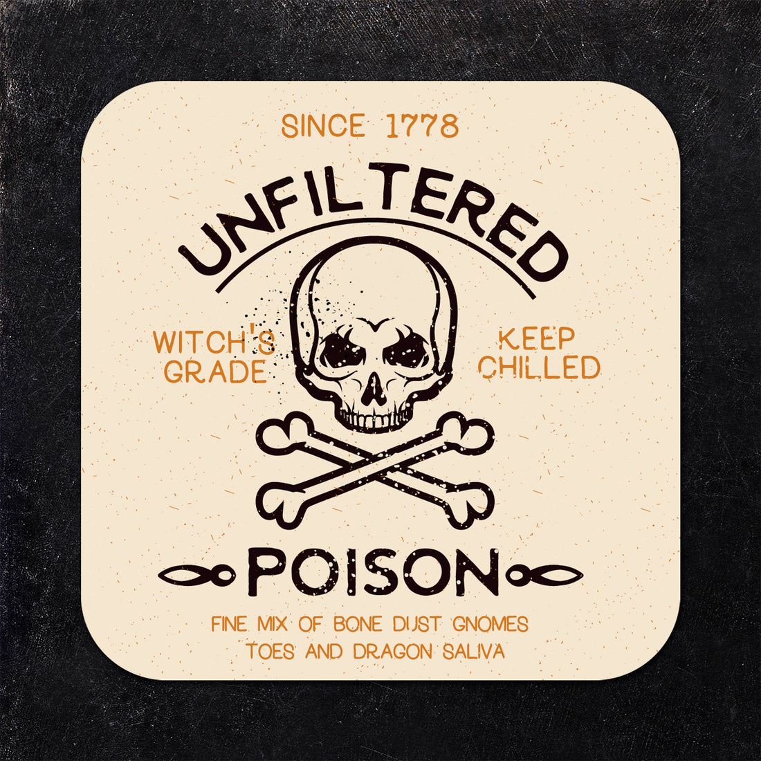 Witch, Poison, Bat, Crow Assorted Halloween Coaster Set