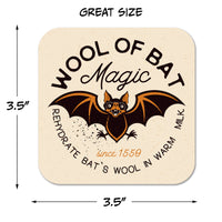 Witch, Poison, Bat, Crow Assorted Halloween Coaster Set