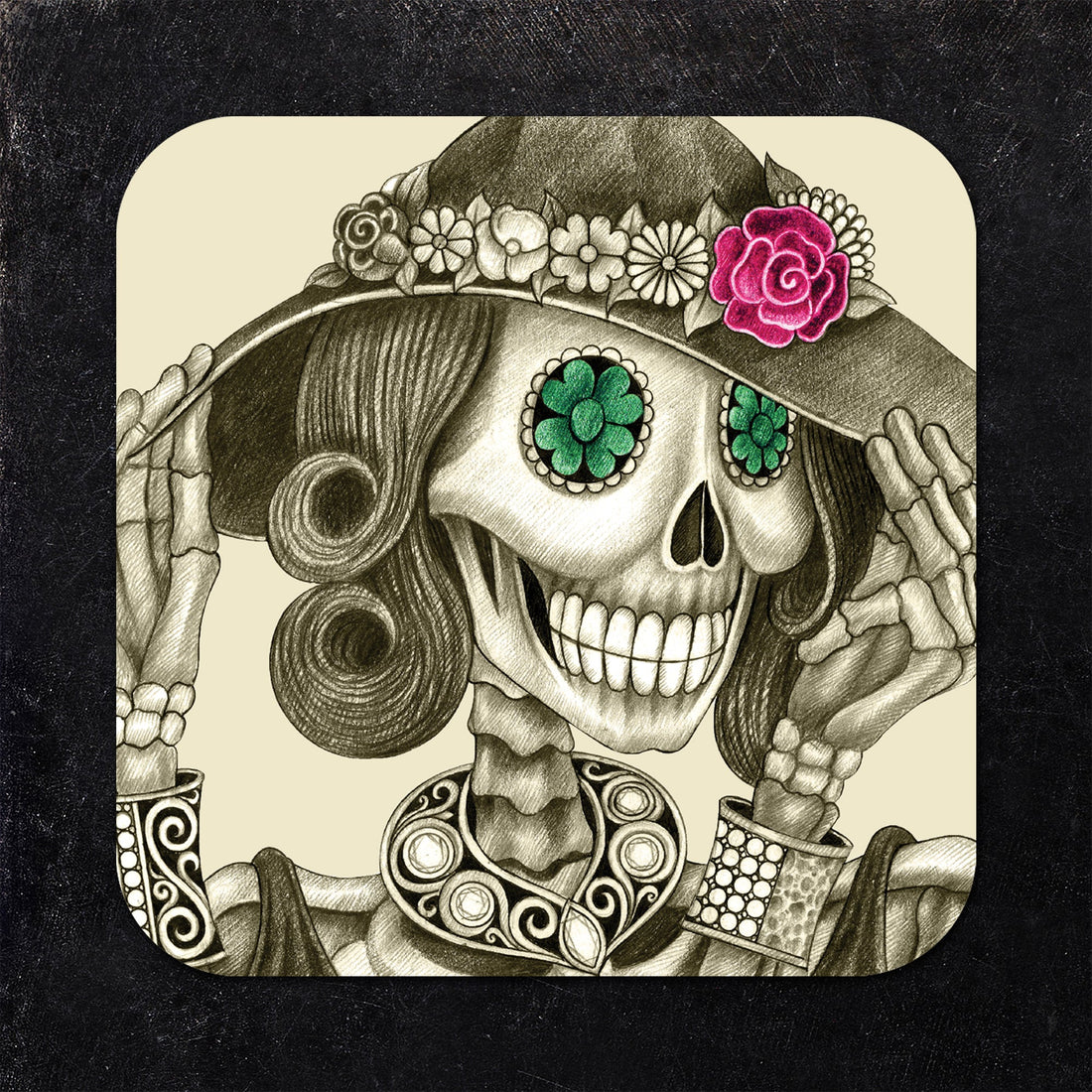Day of the Dead Skeletons Assorted Paper Coaster Set