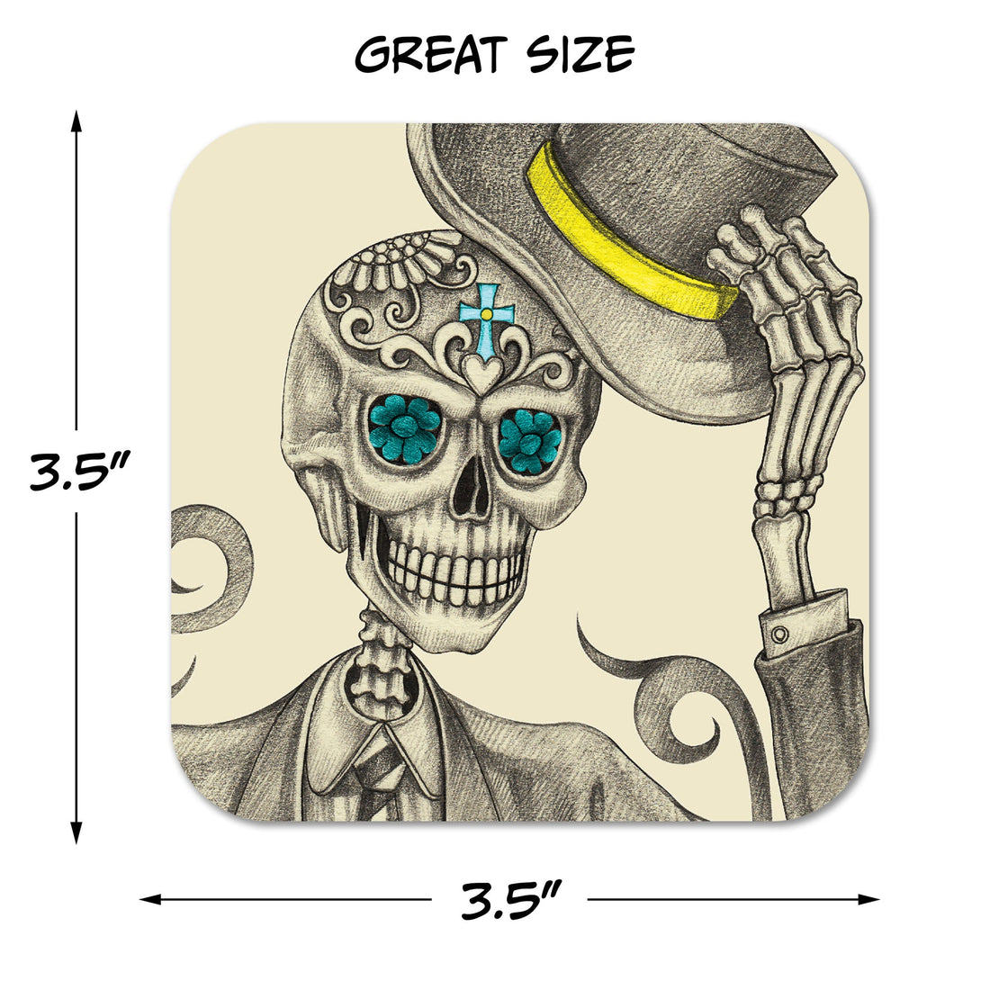 Day of the Dead Skeletons Assorted Paper Coaster Set