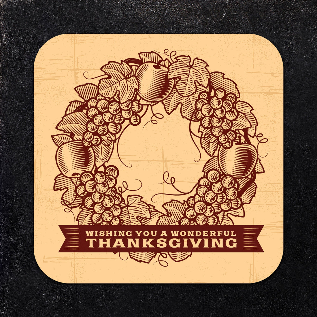 Wishing You a Wonderful Thanksgiving Paper Coaster Set